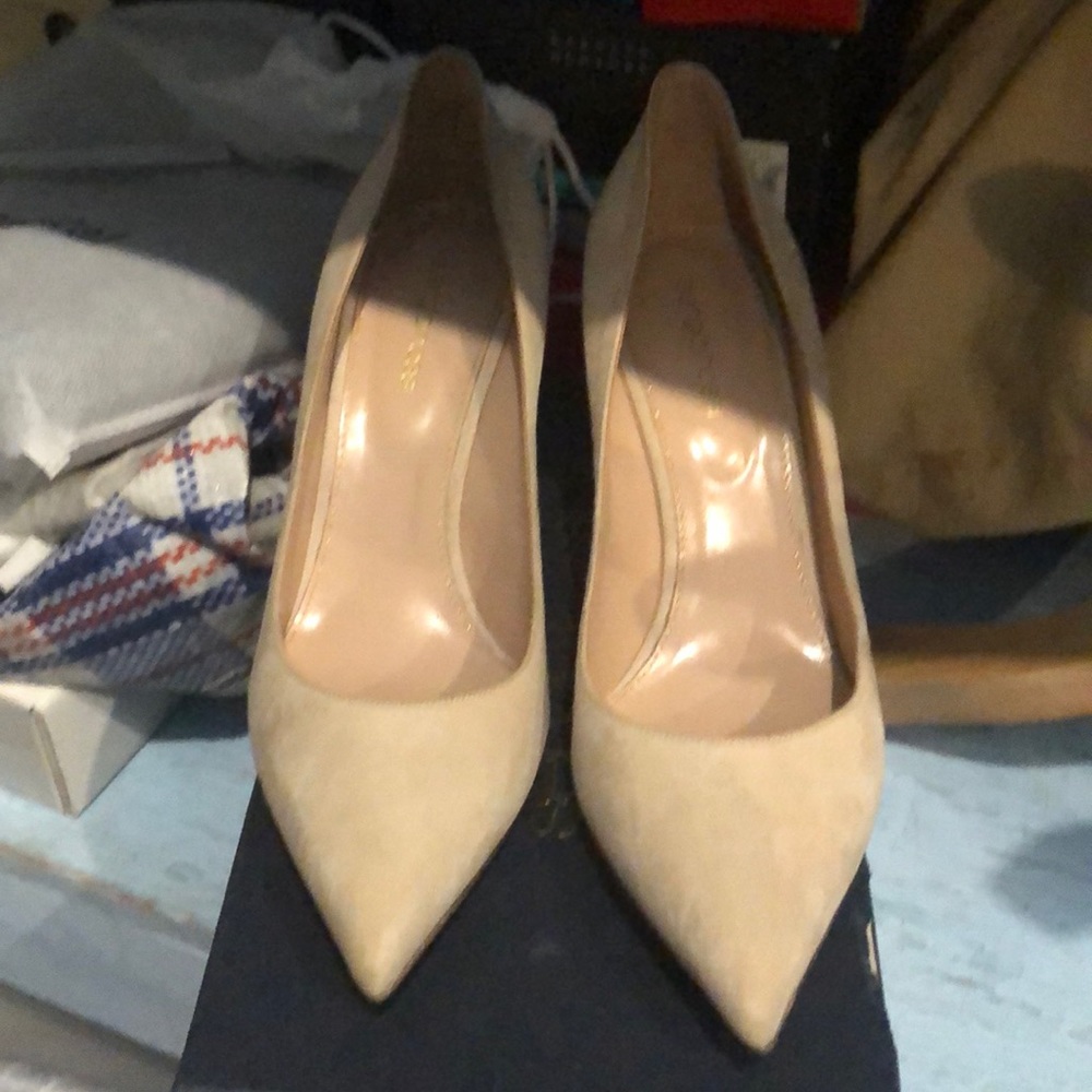 Sergio Rossi Suede Nude Pumps worn once